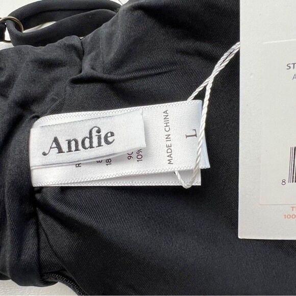NWT Andie Swim The Santorini One Piece Black Swimsuit Size L - Picture 9 of 13